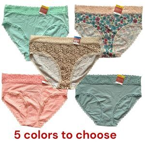 NWT State of Day Women Core Panty Table Cotton Blend w/ Lace 5Colors to Choose